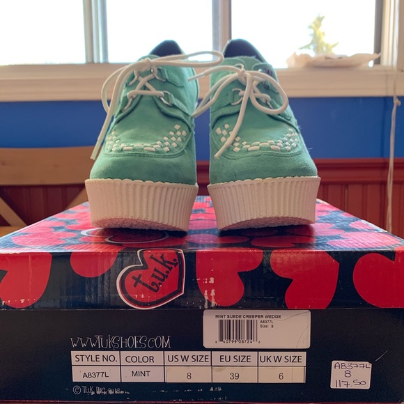 T.U.K. Mint Suede Creeper Wedge - Picture 3 of 8